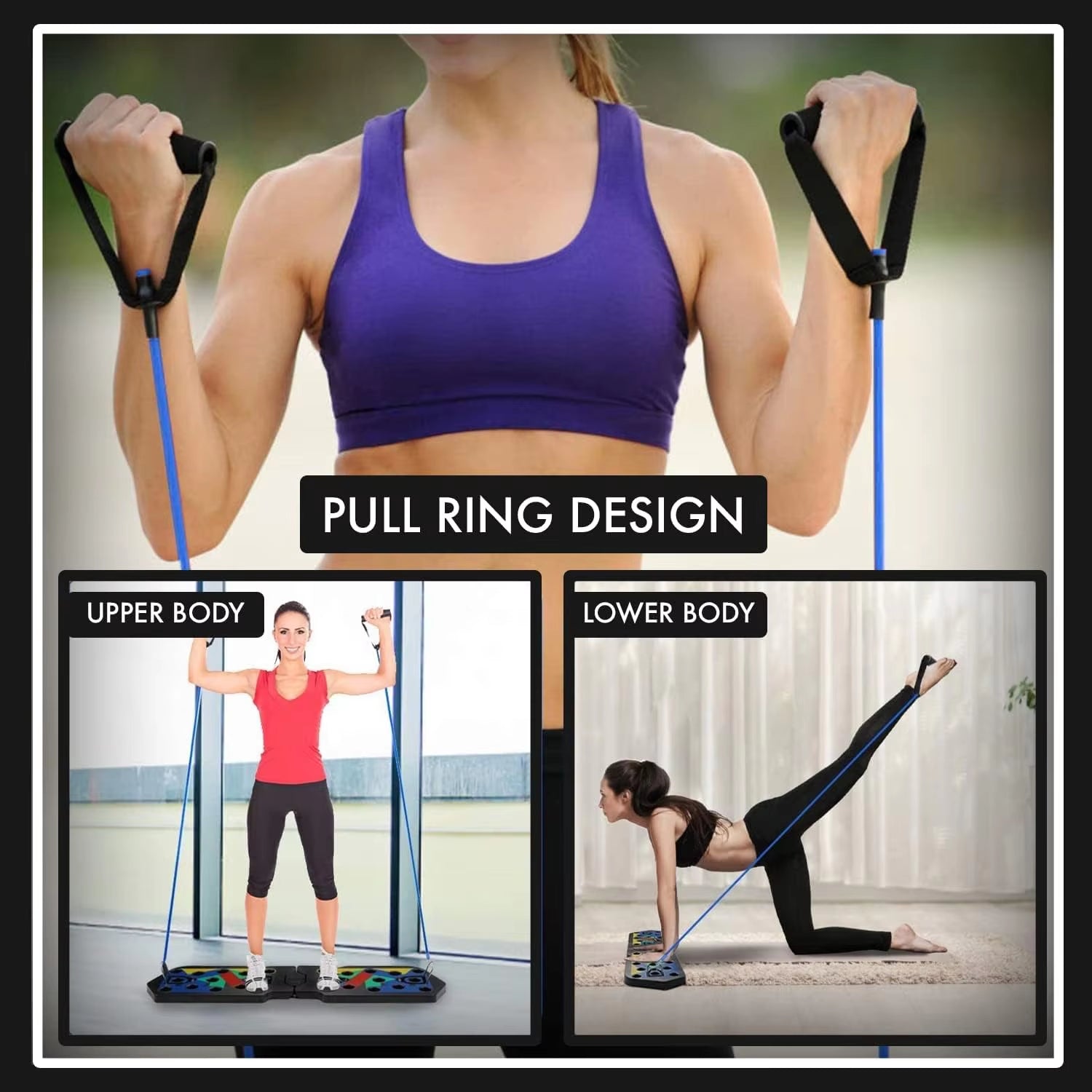 Foldable Push-Up Board System – Portable 20-in-1 Multifunctional Fitness Trainer for Chest, Arms, Back & Core Workouts