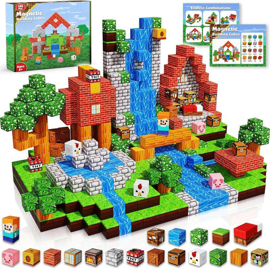 100-Piece Magnetic Building Blocks Set - STEM Montessori Sensory Toys for Creative Play, Perfect Valentine’s Day Gift for Boyfriend and Educational Fun!