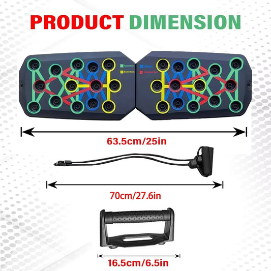 Foldable Push-Up Board System – Portable 20-in-1 Multifunctional Fitness Trainer for Chest, Arms, Back & Core Workouts
