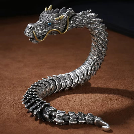 Traditional Tibetan Dragon Bracelet – Powerful Domineering Dragon Scale Bangle for Men & Women | Lucky Copper Amulet Jewelry Gift