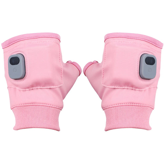 Rechargeable Heated Gloves 360 Degree Thermal Heated Gloves Winter Windproof Warm Fingerless Gloves for Outdoor Hiking Cycling