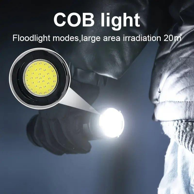 Ultra Bright Rechargeable LED Flashlight with Zoom & Digital Display β 5 Lighting Modes, USB Power Bank, Waterproof Tactical Torch for Camping, Hiking, Emergency, and Outdoor Use