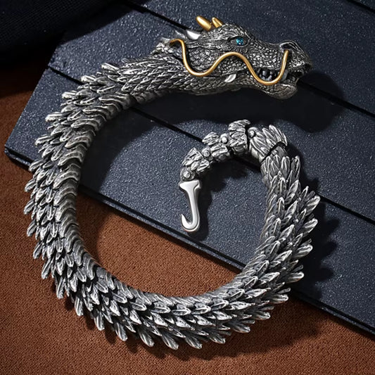 Traditional Tibetan Dragon Bracelet – Powerful Domineering Dragon Scale Bangle for Men & Women | Lucky Copper Amulet Jewelry Gift