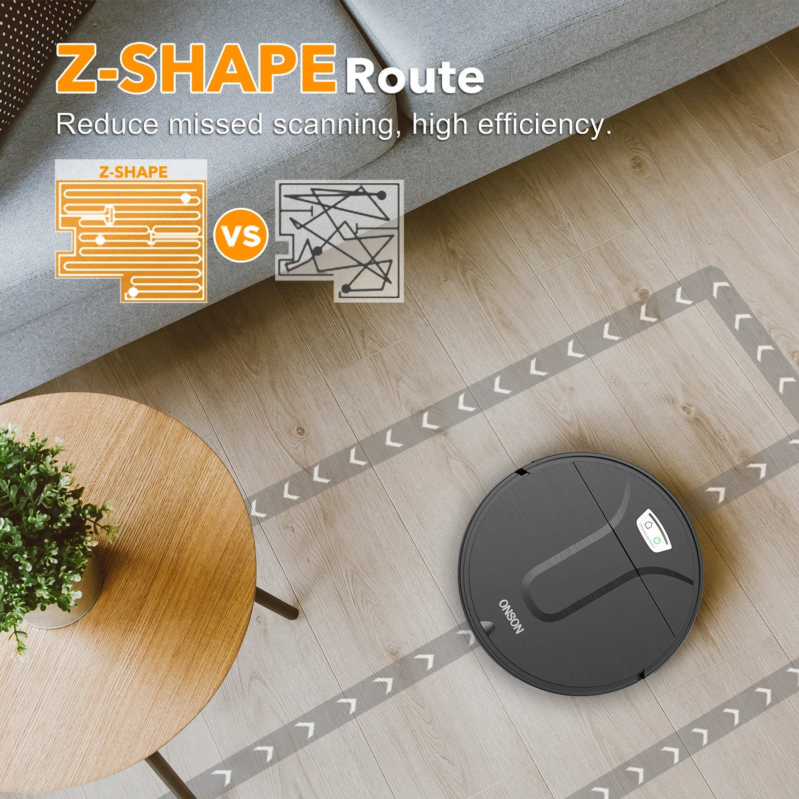 ONSON Robot Vacuum Cleaner - Experience Effortless Cleaning with 3500Pa Suction Power, Smart App Control, and Alexa Compatibility for Your Hard Floors