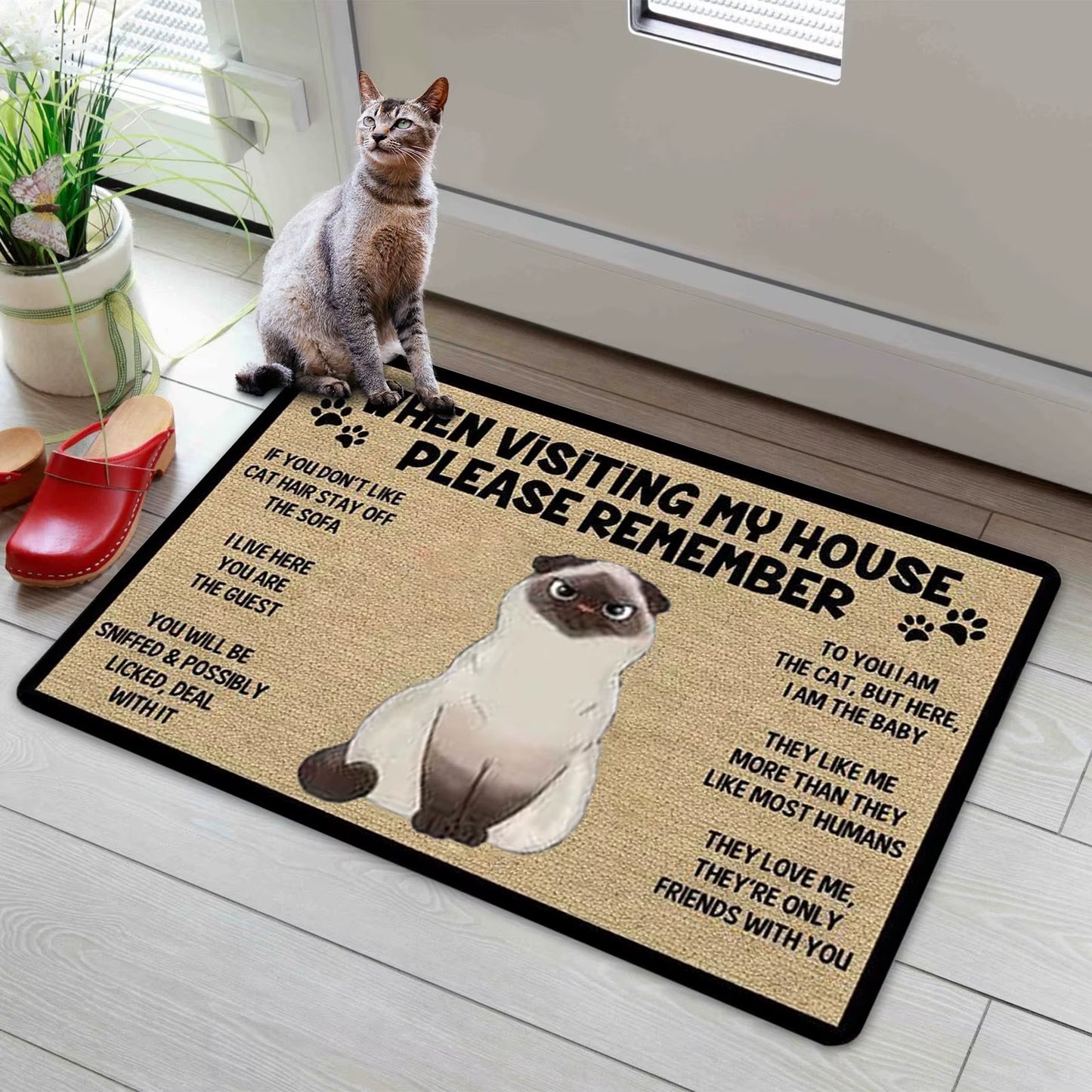 Cartoon Cat Welcome Doormats Home Decoration Anti-Slip Front Door Floor Mats Rugs Carpets