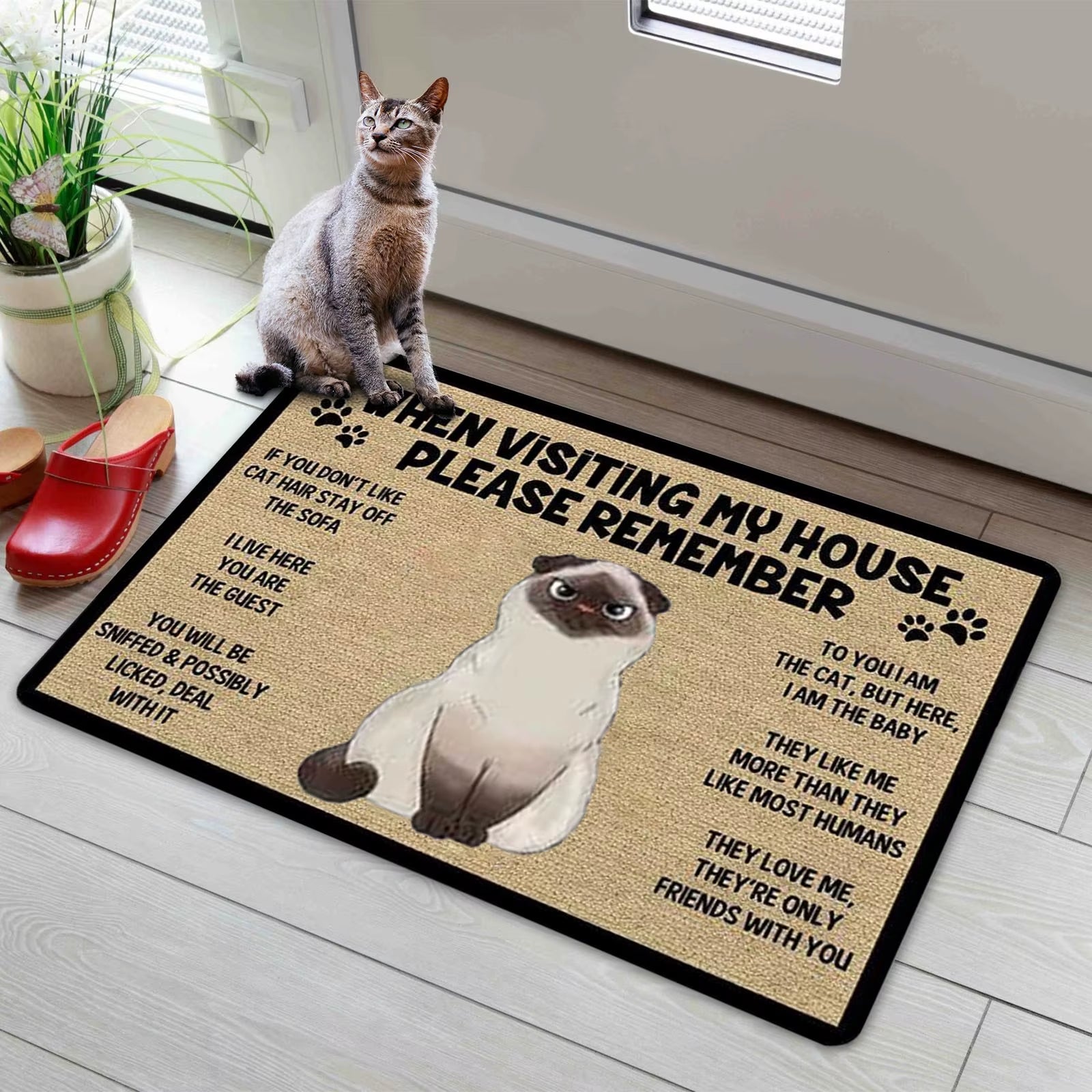 Cartoon Cat Welcome Doormats Home Decoration Anti-Slip Front Door Floor Mats Rugs Carpets