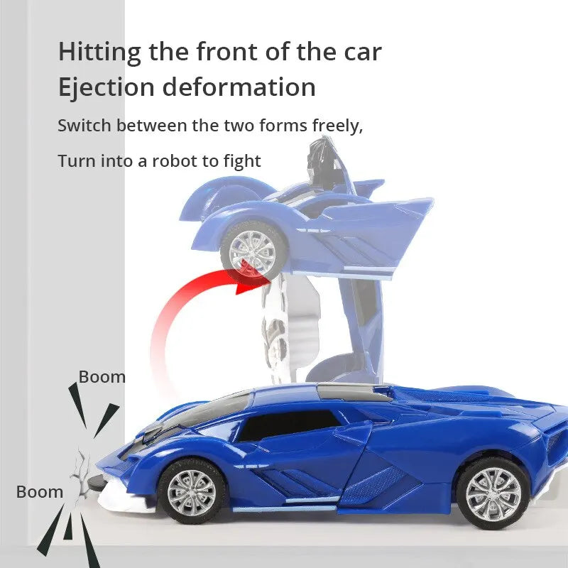 Transforming Police Car Toy for Kids - Inertia Impact & One-Button Deformation Fun!