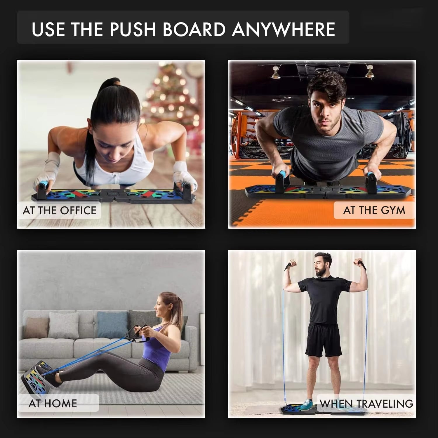 Foldable Push-Up Board System – Portable 20-in-1 Multifunctional Fitness Trainer for Chest, Arms, Back & Core Workouts