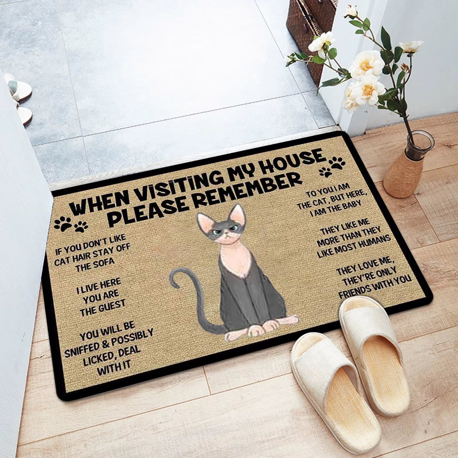 Cartoon Cat Welcome Doormats Home Decoration Anti-Slip Front Door Floor Mats Rugs Carpets
