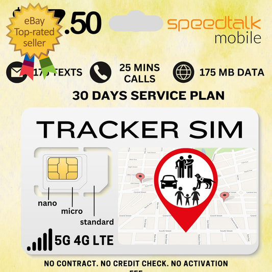 5G/4G GSM SIM Card for Reliable GPS Tracking - Perfect for Pets, Kids, Seniors, and Vehicles