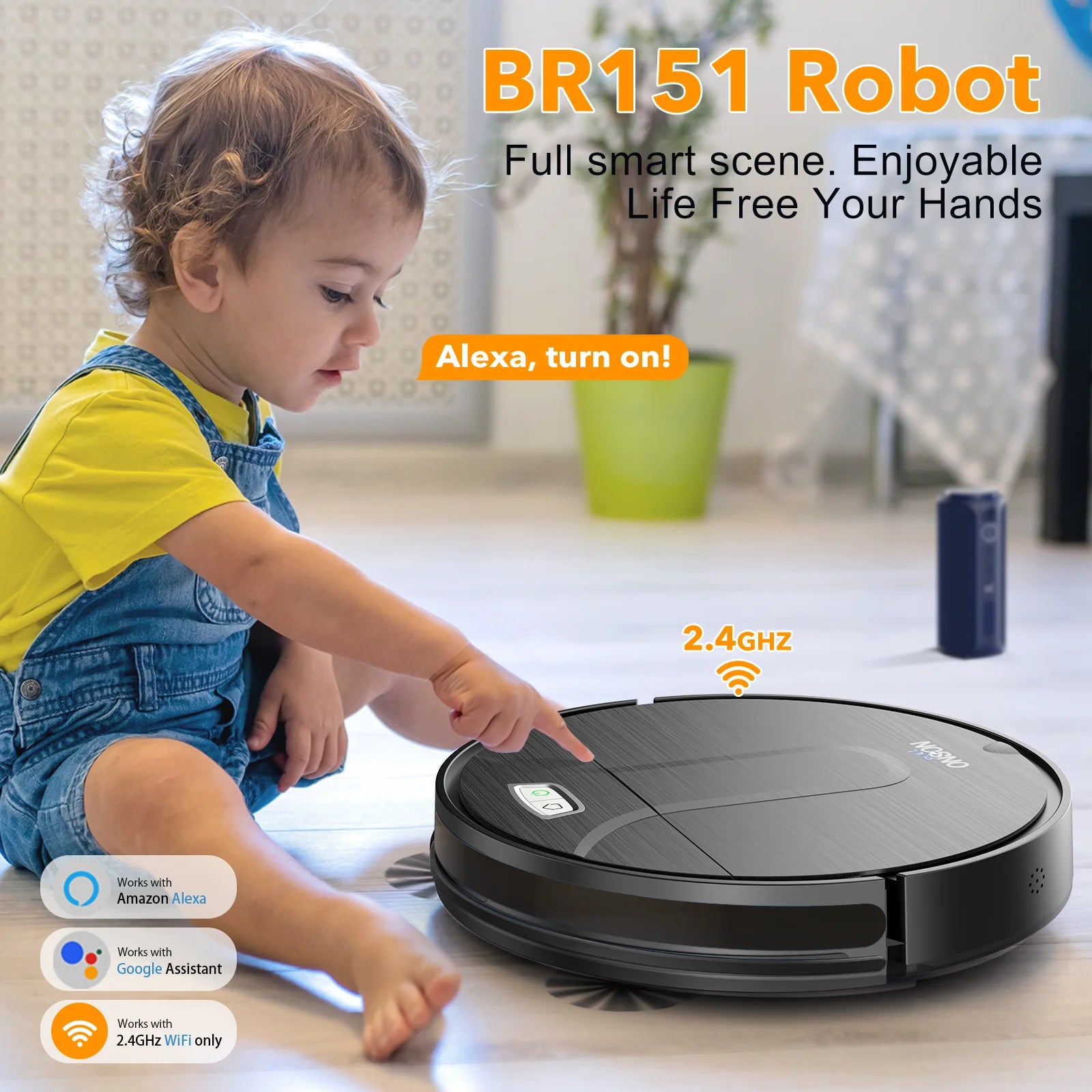ONSON Robot Vacuum Cleaner - Experience Effortless Cleaning with 3500Pa Suction Power, Smart App Control, and Alexa Compatibility for Your Hard Floors
