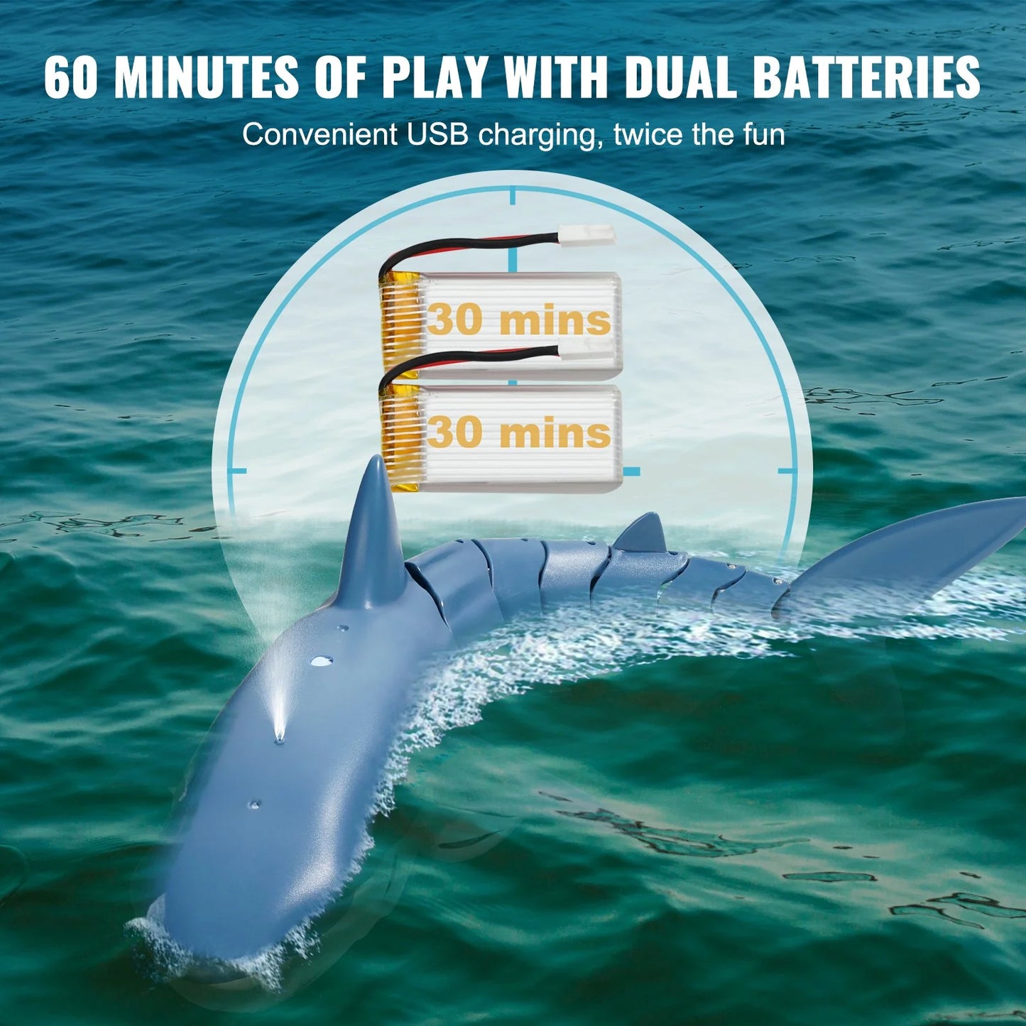 VEVOR High-Speed Remote Control Shark Boat - Fun for Kids & Adults!