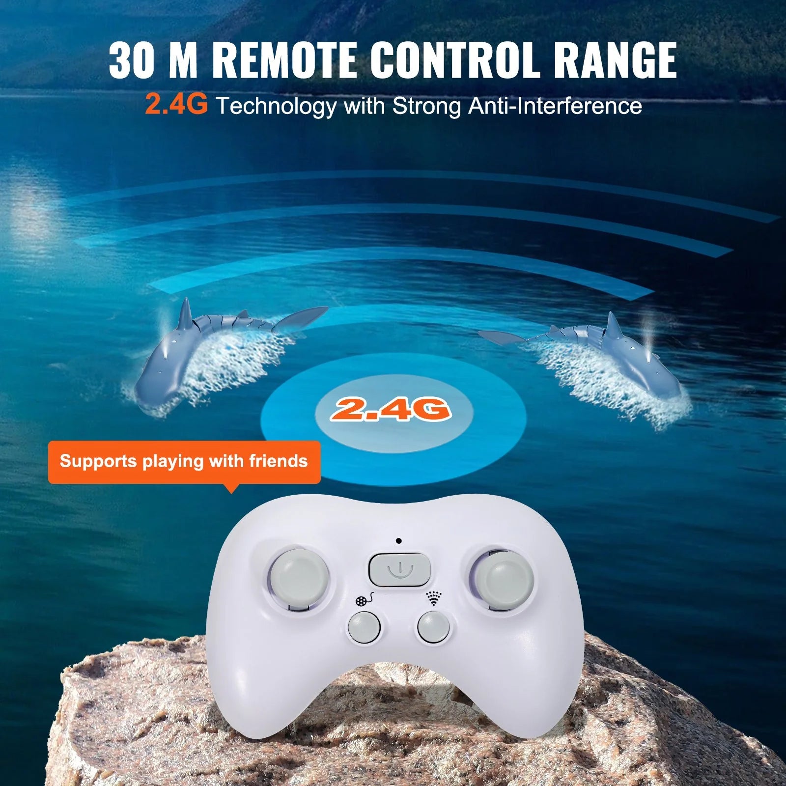 VEVOR High-Speed Remote Control Shark Boat - Fun for Kids & Adults!