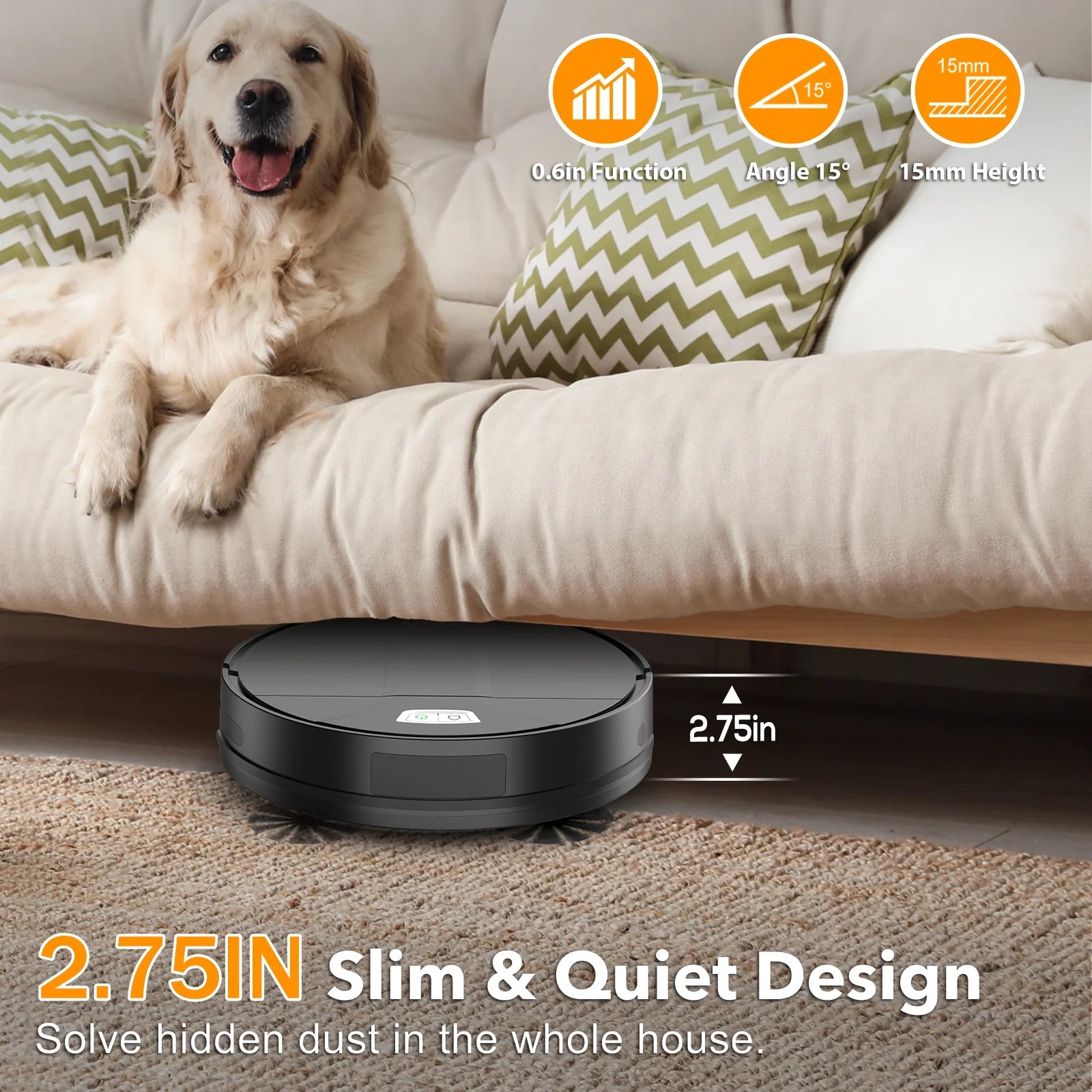 ONSON Robot Vacuum Cleaner - Experience Effortless Cleaning with 3500Pa Suction Power, Smart App Control, and Alexa Compatibility for Your Hard Floors