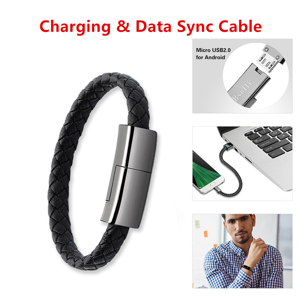 VoltBrace™ – The Wearable Charger (Leather Charging Bracelet) Iphone/Android