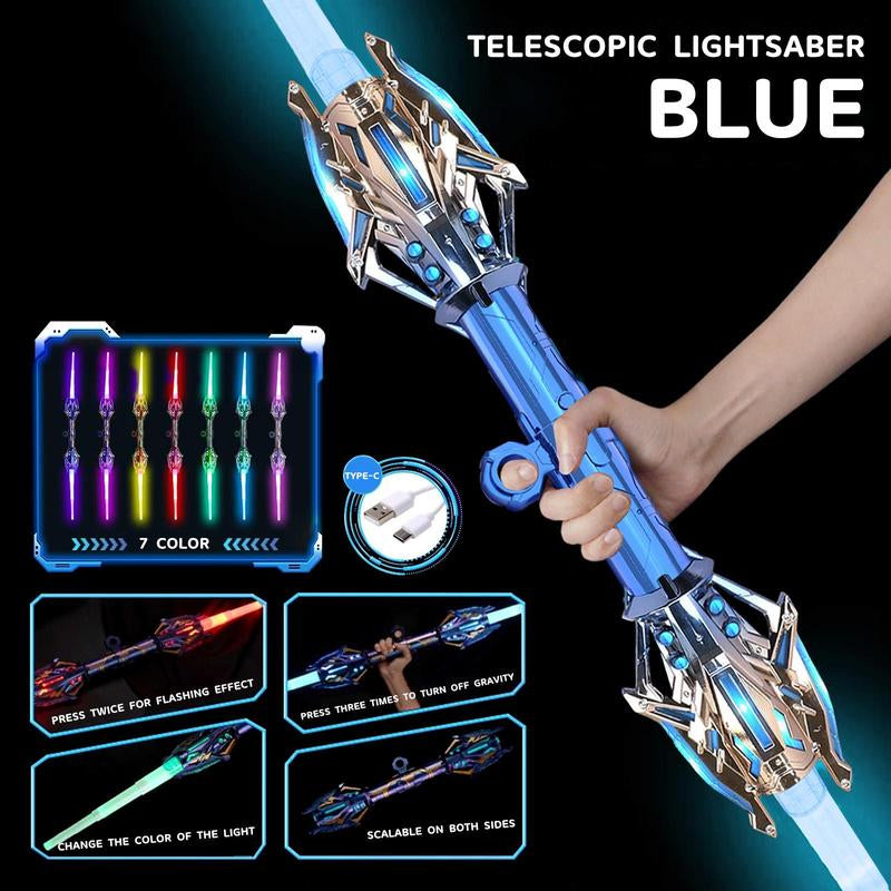 Ultimate Dueling Lightsaber Set - 2-in-1 LED Toys with Epic Sound Effects & 7 Color Options for Kids - Perfect for Halloween, Christmas, and Galaxy Warrior Adventures!