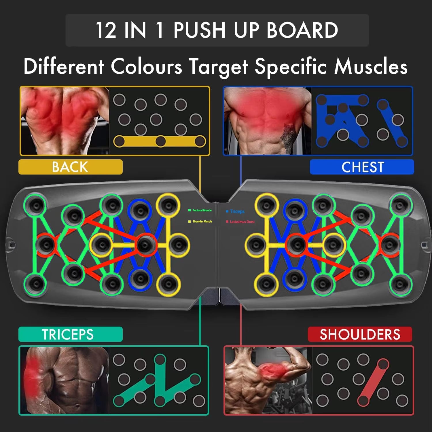 Foldable Push-Up Board System – Portable 20-in-1 Multifunctional Fitness Trainer for Chest, Arms, Back & Core Workouts