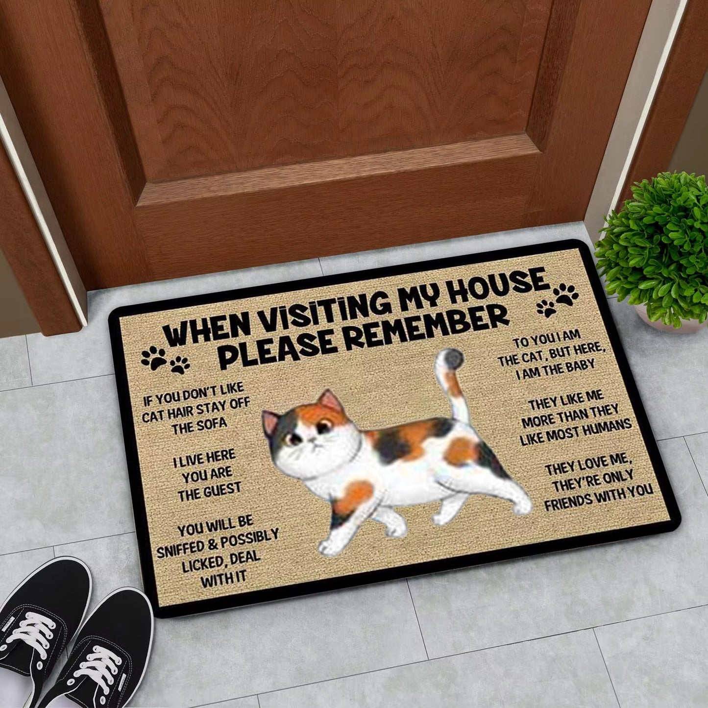 Cartoon Cat Welcome Doormats Home Decoration Anti-Slip Front Door Floor Mats Rugs Carpets