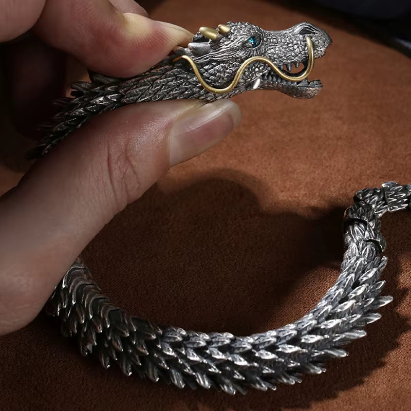 Traditional Tibetan Dragon Bracelet β Powerful Domineering Dragon Scale Bangle for Men & Women | Lucky Copper Amulet Jewelry Gift
