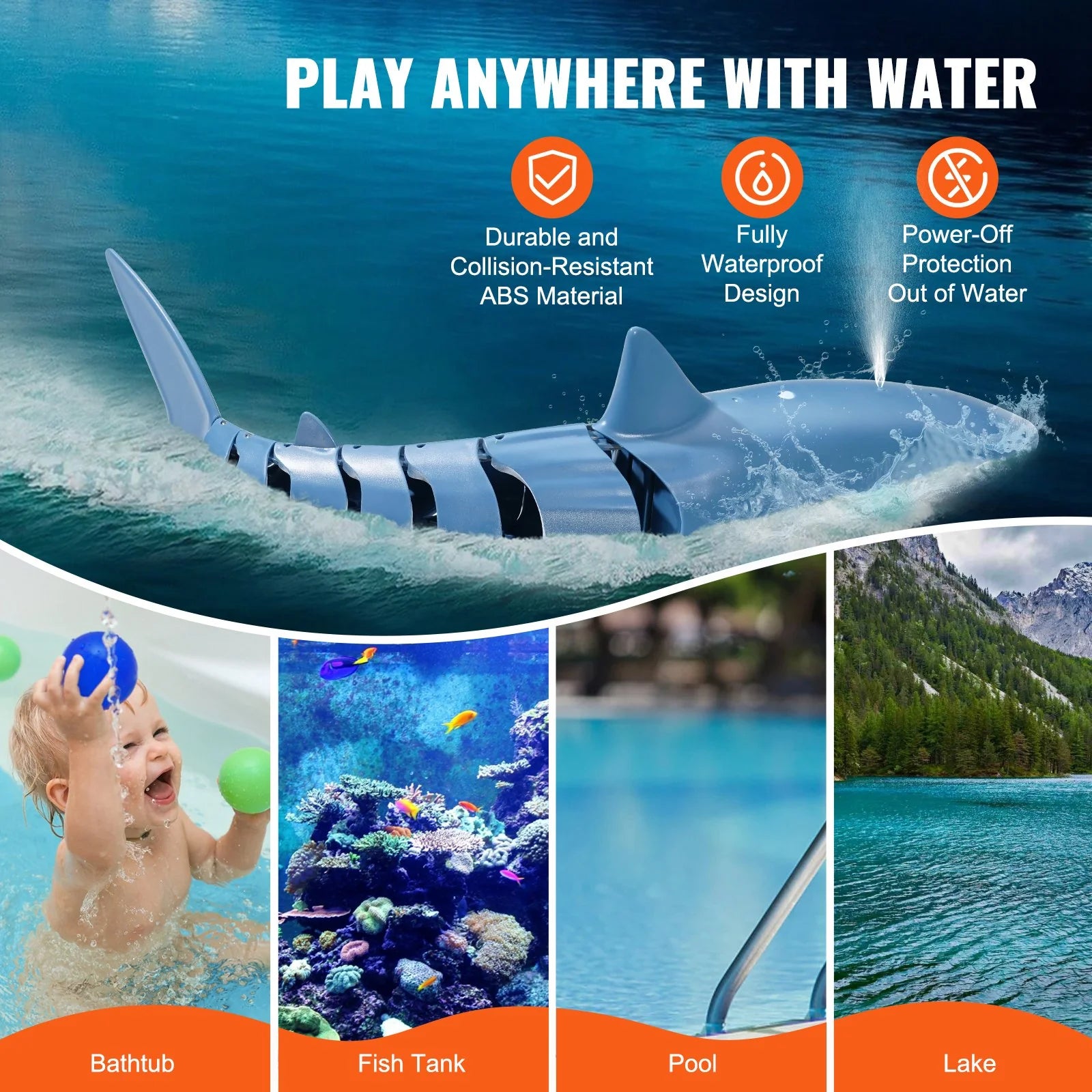 VEVOR High-Speed Remote Control Shark Boat - Fun for Kids & Adults!