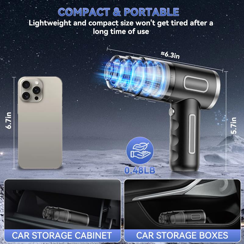 4-in-1 Wireless Handheld Car Vacuum Cleaner – High-Power Suction, Mini Portable Dust & Pet Hair Remover