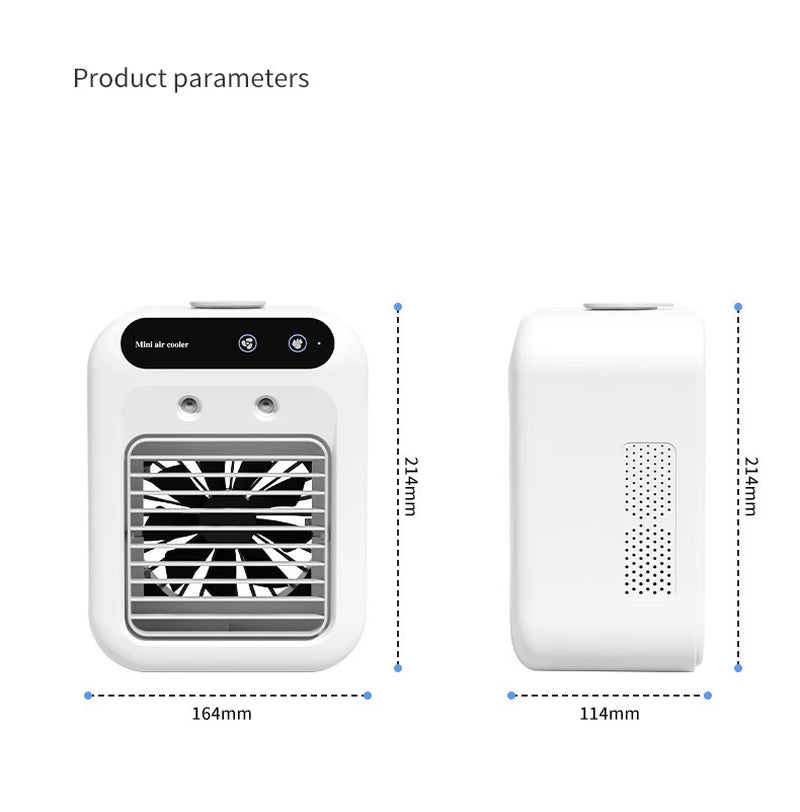 Portable 3-in-1 Air Cooler Fan – Compact AC for Home, Office, and Vehicle | Rapid Cooling and Humidification | Ships from USA | Popular on TikTok and Amazon