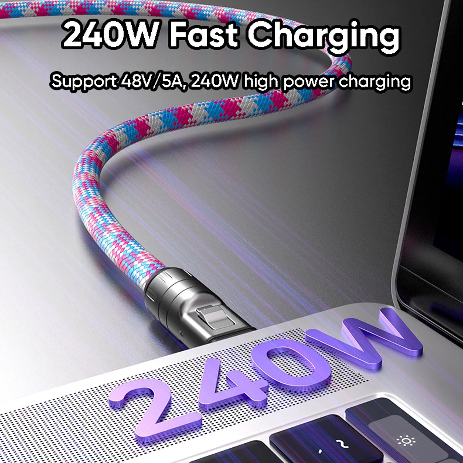 Charge in Style – The Wearable 240W USB-C Fast Charging (47 in) Bracelet