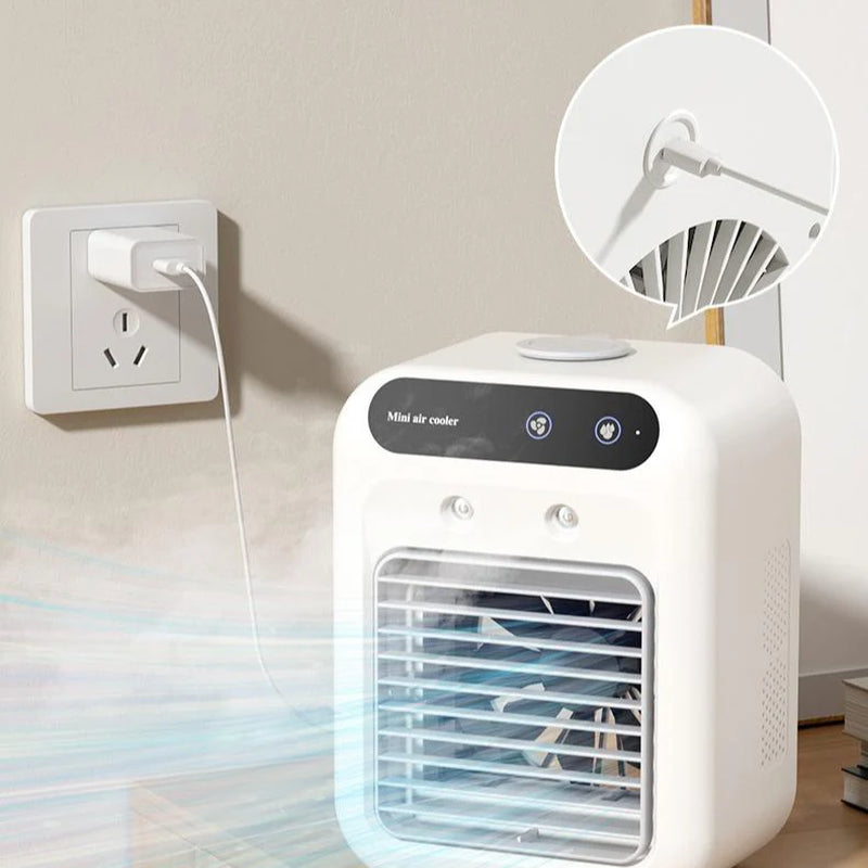 Portable 3-in-1 Air Cooler Fan – Compact AC for Home, Office, and Vehicle | Rapid Cooling and Humidification | Ships from USA | Popular on TikTok and Amazon