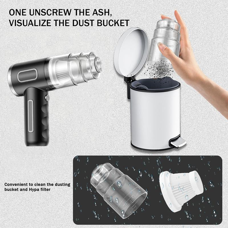 4-in-1 Wireless Handheld Car Vacuum Cleaner – High-Power Suction, Mini Portable Dust & Pet Hair Remover