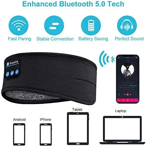 Bluetooth Sleep Headband – Wireless HD Stereo Headphones for Sleep, Workouts & Travel (10-Hour Battery)