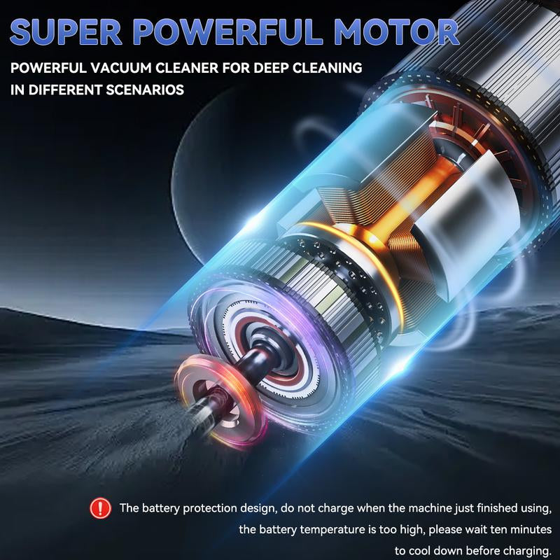 4-in-1 Wireless Handheld Car Vacuum Cleaner – High-Power Suction, Mini Portable Dust & Pet Hair Remover